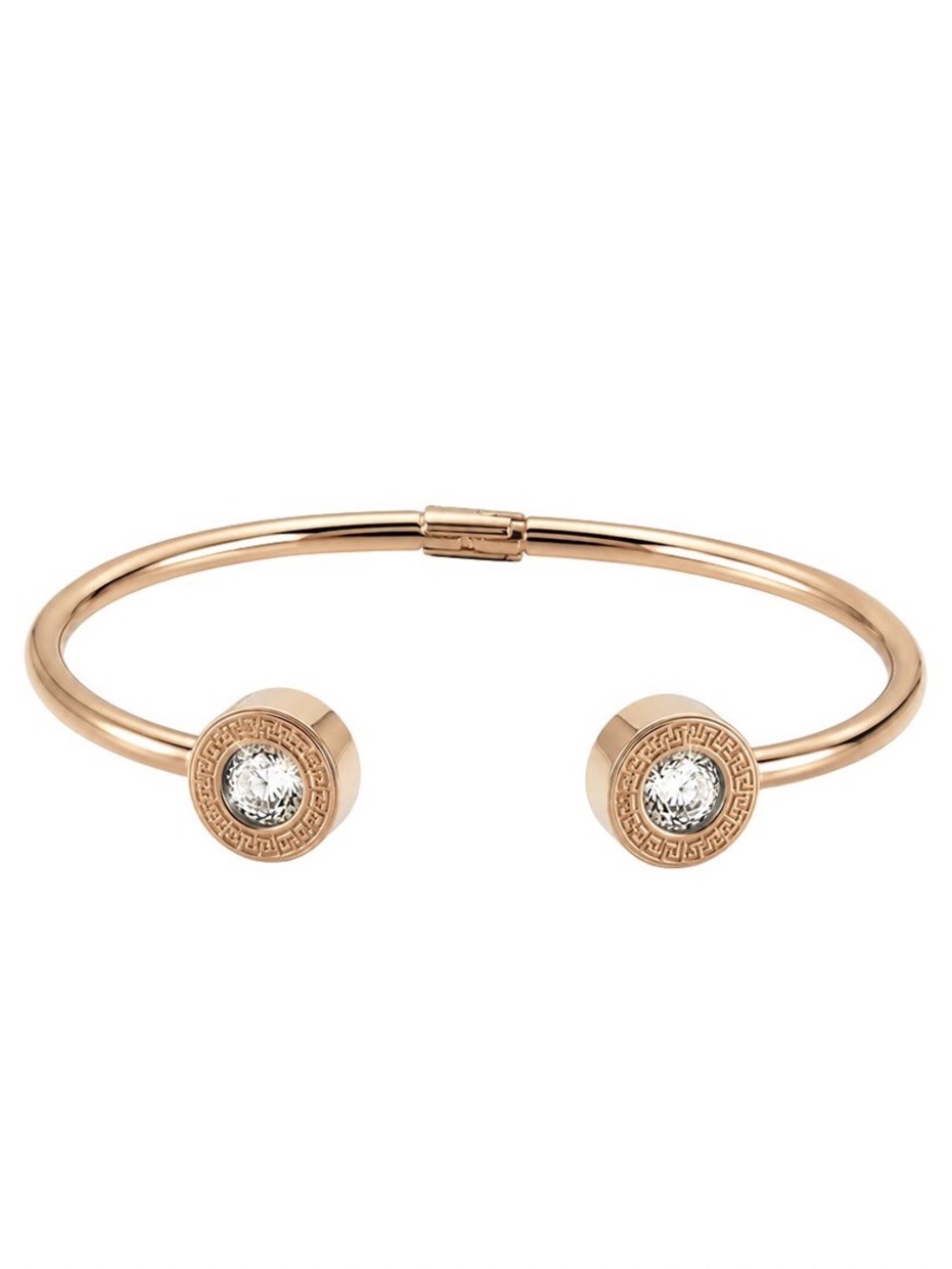 Rose Gold Crystal Open Cuff Bracelet